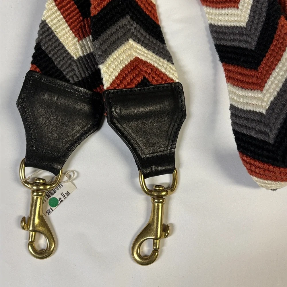 Kempton & Co Chevron Woven Guitar Crossbody Strap Black Combo NWT - Picture 3 of 4